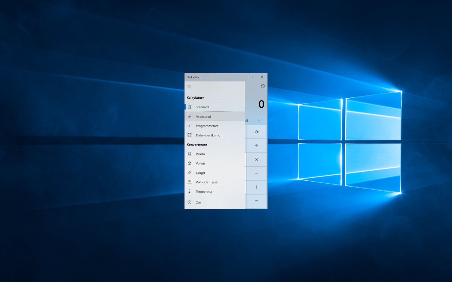 Kalkylatorn i Windows 10